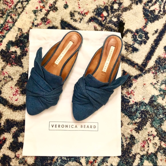 Veronica Beard Shoes - VERONICA BEARD CHAMBRAY MULES